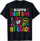 First Grade Happy First Day Of School 1ST GRADE Back To T-Shirt - T-Shirt | Black
