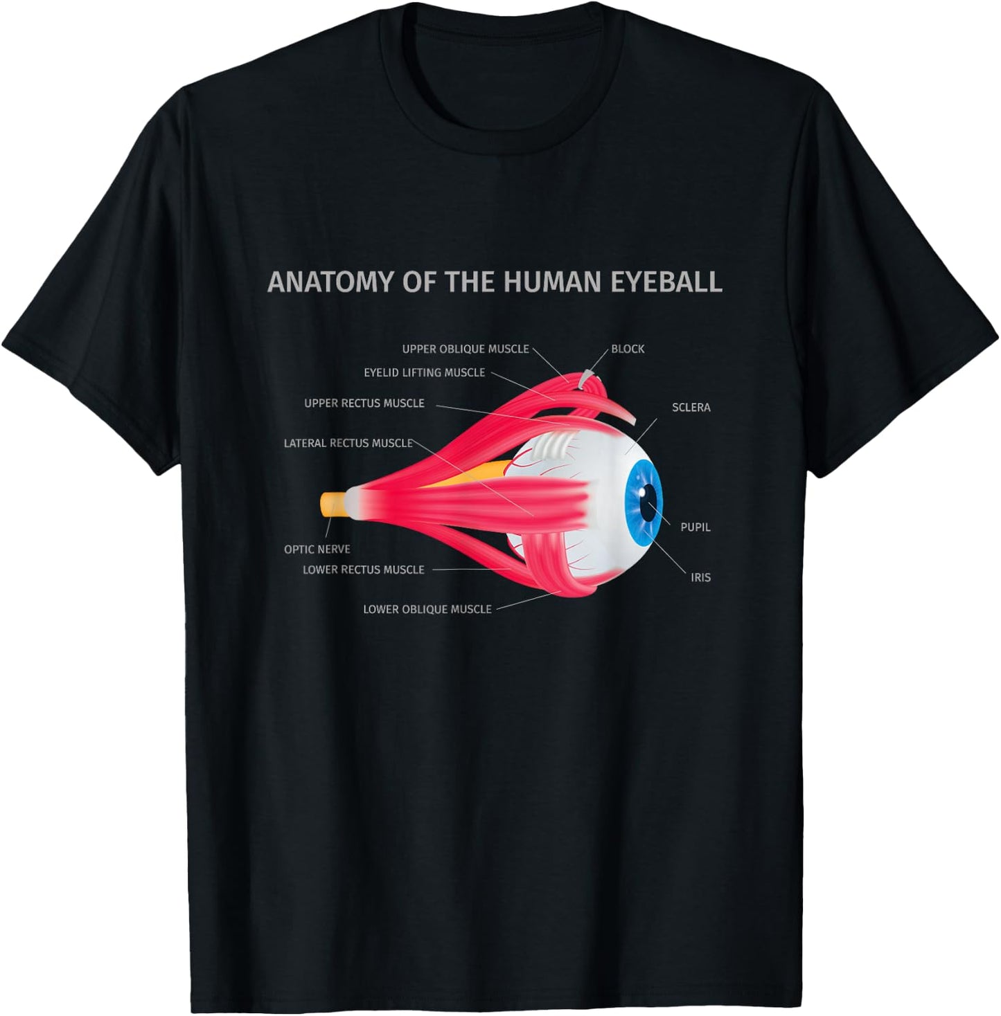 Anatomy of Human Eyeball for Medic T-Shirt - T-Shirt | Black