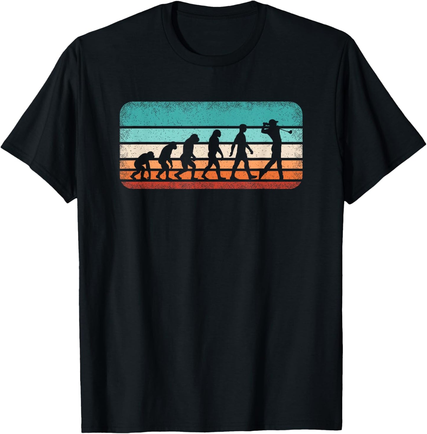 Funny Golf Evolution Retro Golf Lover Vintage Men Boys T-Shirt - T-Shirt | Black