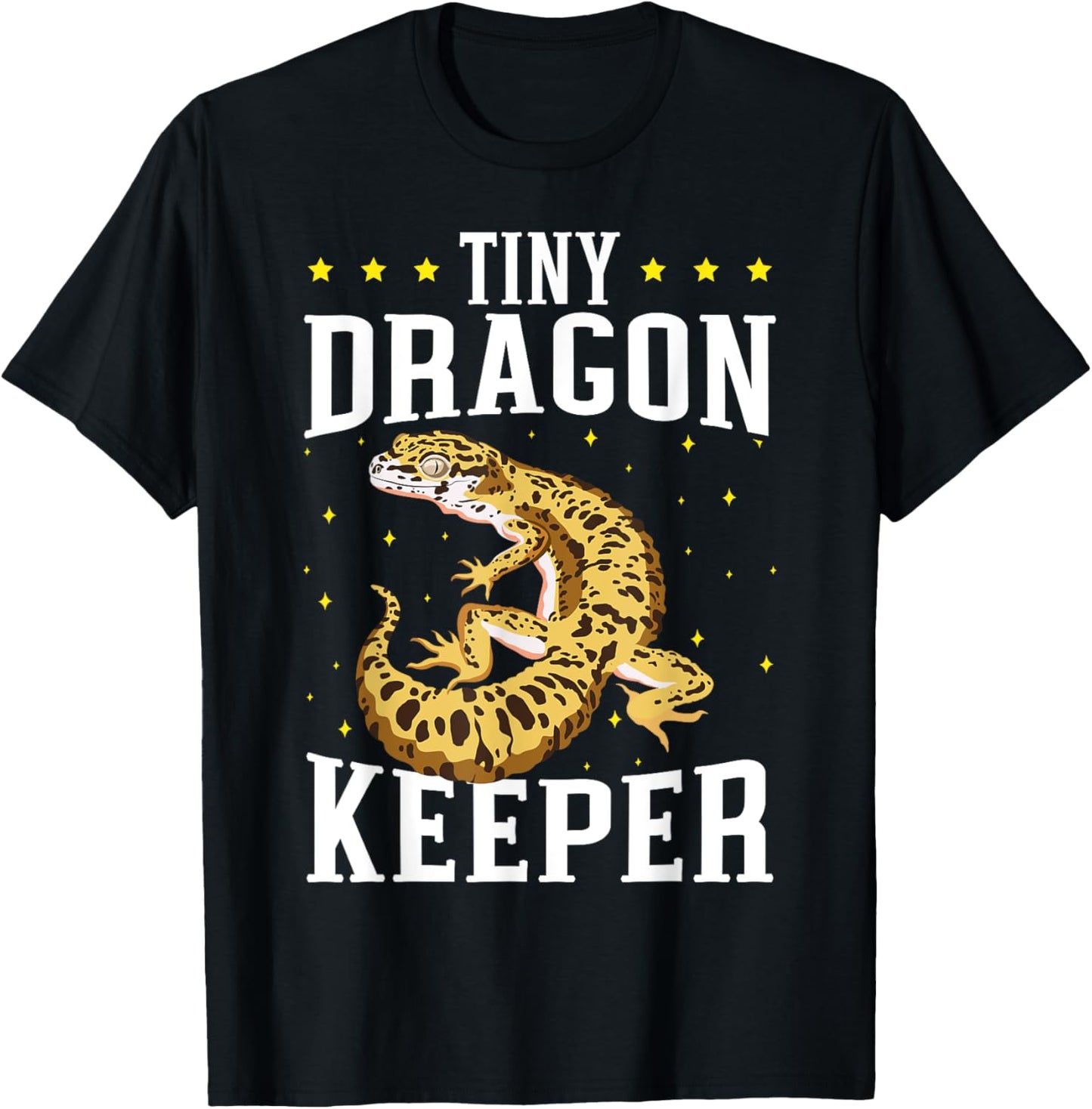 Tiny Dragon Keeper Reptile Leopard Gecko Lover Lizard T-Shirt - T-Shirt | Black
