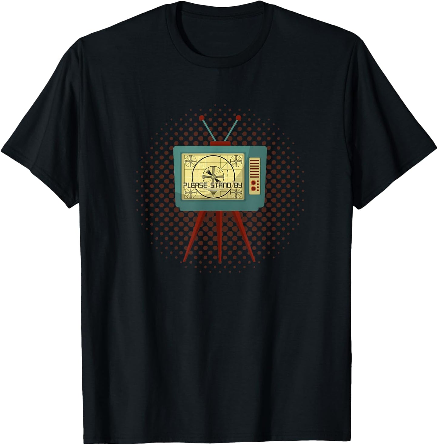 Please Stand By 50s 60s Television Retro Vintage Funny TV T-Shirt - T-Shirt | Black