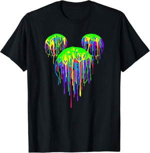 Disney Mickey and Friends Dripping Paint Mickey Silhouette T-Shirt - T-Shirt | Black
