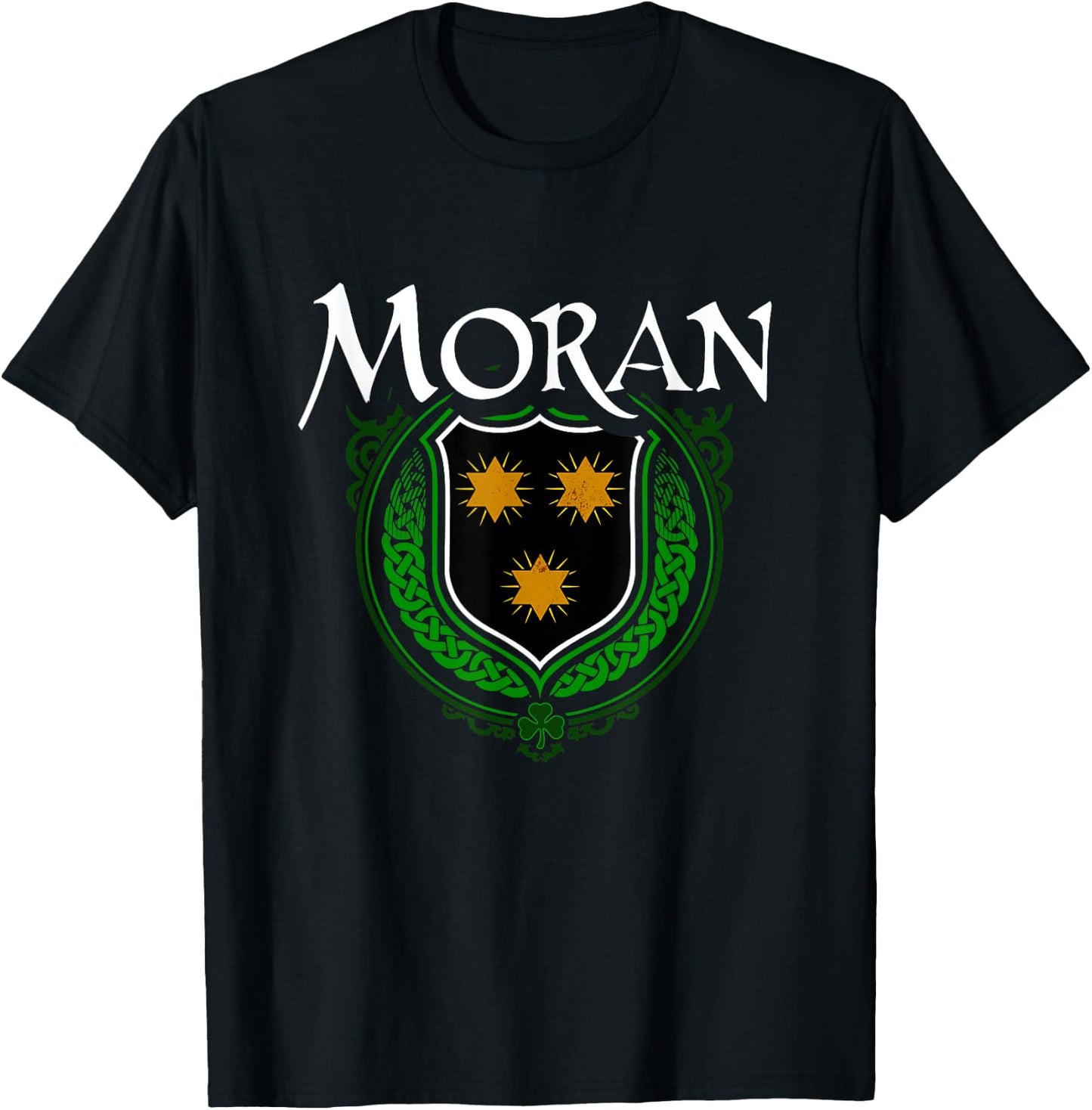 Moran Surname Irish Clan Tartan Badge Ireland T-Shirt - T-Shirt | Black