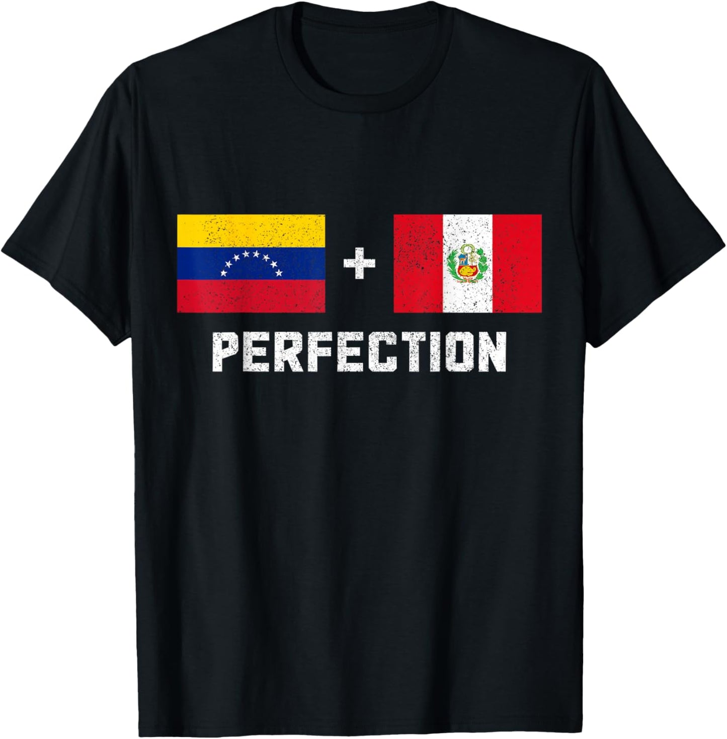 Venezuela Peru Pride Venezuelan Peruvian Flag T-Shirt - T-Shirt | Black