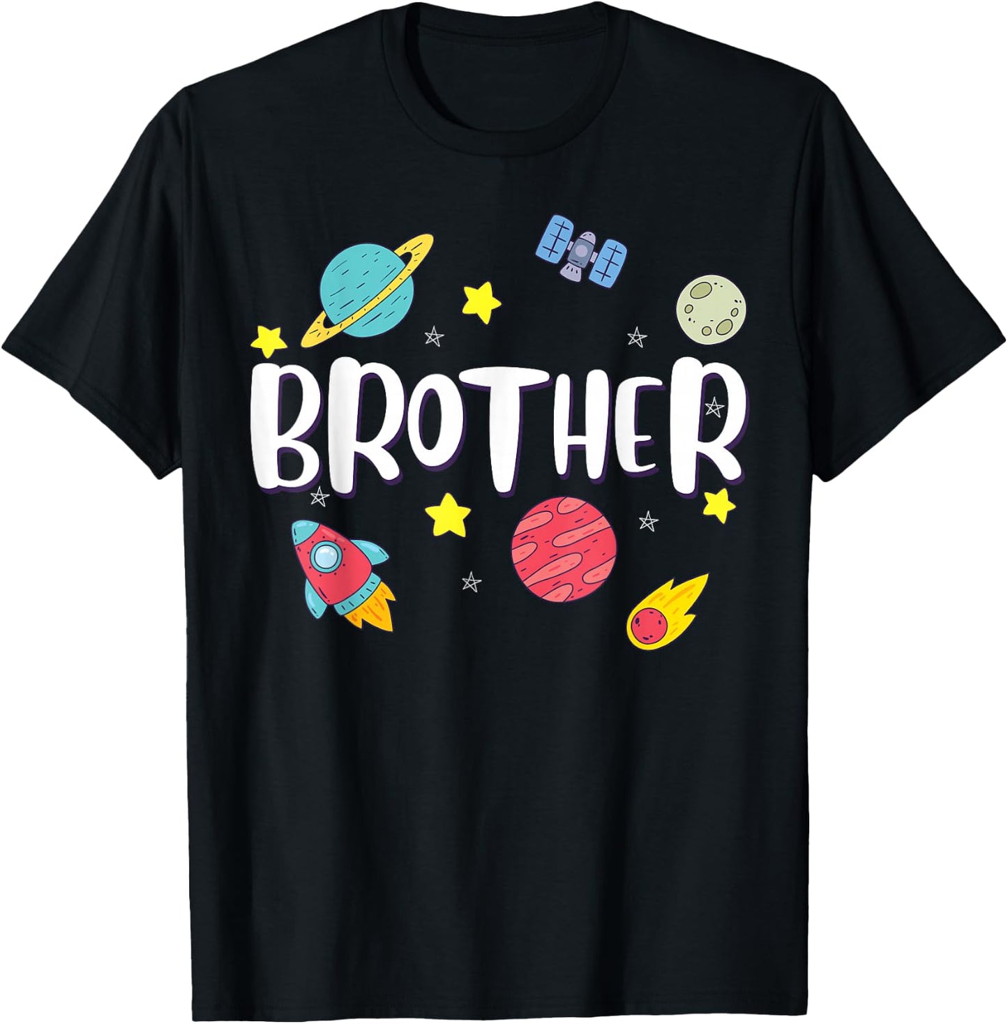 Brother Outer Space Galaxy Birthday T-Shirt - T-Shirt | Black