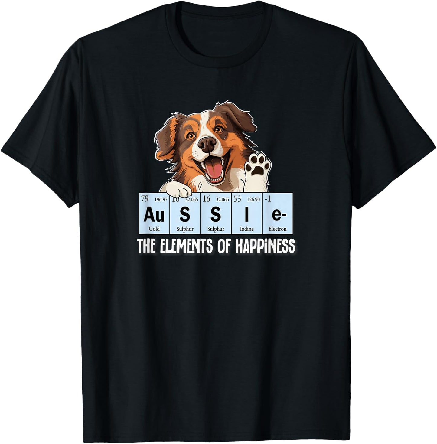Kids Funny Elements Happiness Red Aussie Lover T-Shirt - T-Shirt | Black