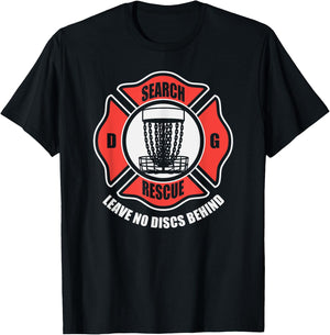 Disc golf search and rescue leave no discs behind T-Shirt - T-Shirt | Black