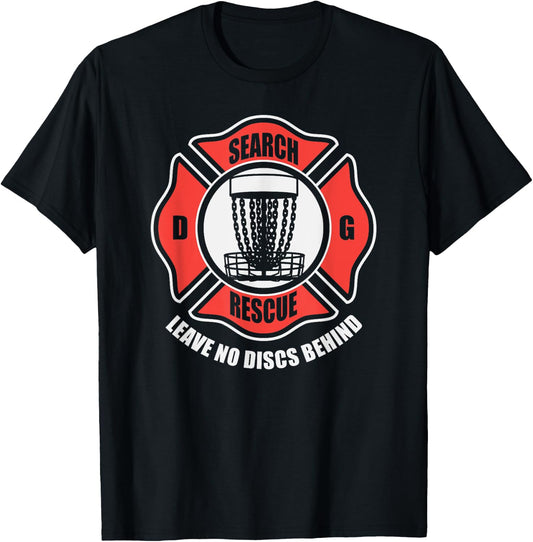 Disc golf search and rescue leave no discs behind T-Shirt - T-Shirt | Black