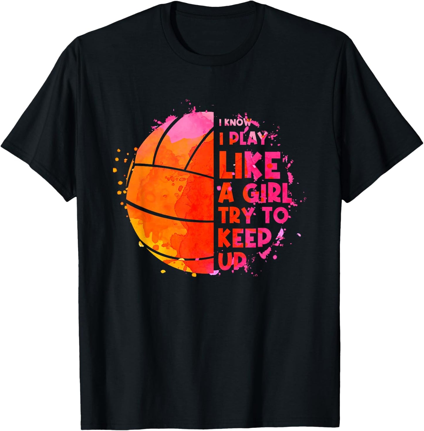 Funny Volleyball Design Girls Volleyball Player T-Shirt - T-Shirt | Black