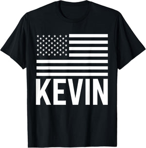 Kevin Forename Birthday Personalized Name Usa T-Shirt - T-Shirt | Black
