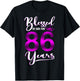 Vintage Blessed by God For 86 Years Old Happy 86th Birthday T-Shirt - T-Shirt | Black