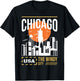 Chicago City Skyline Vintage Illinois City USA T-Shirt - T-Shirt | Black