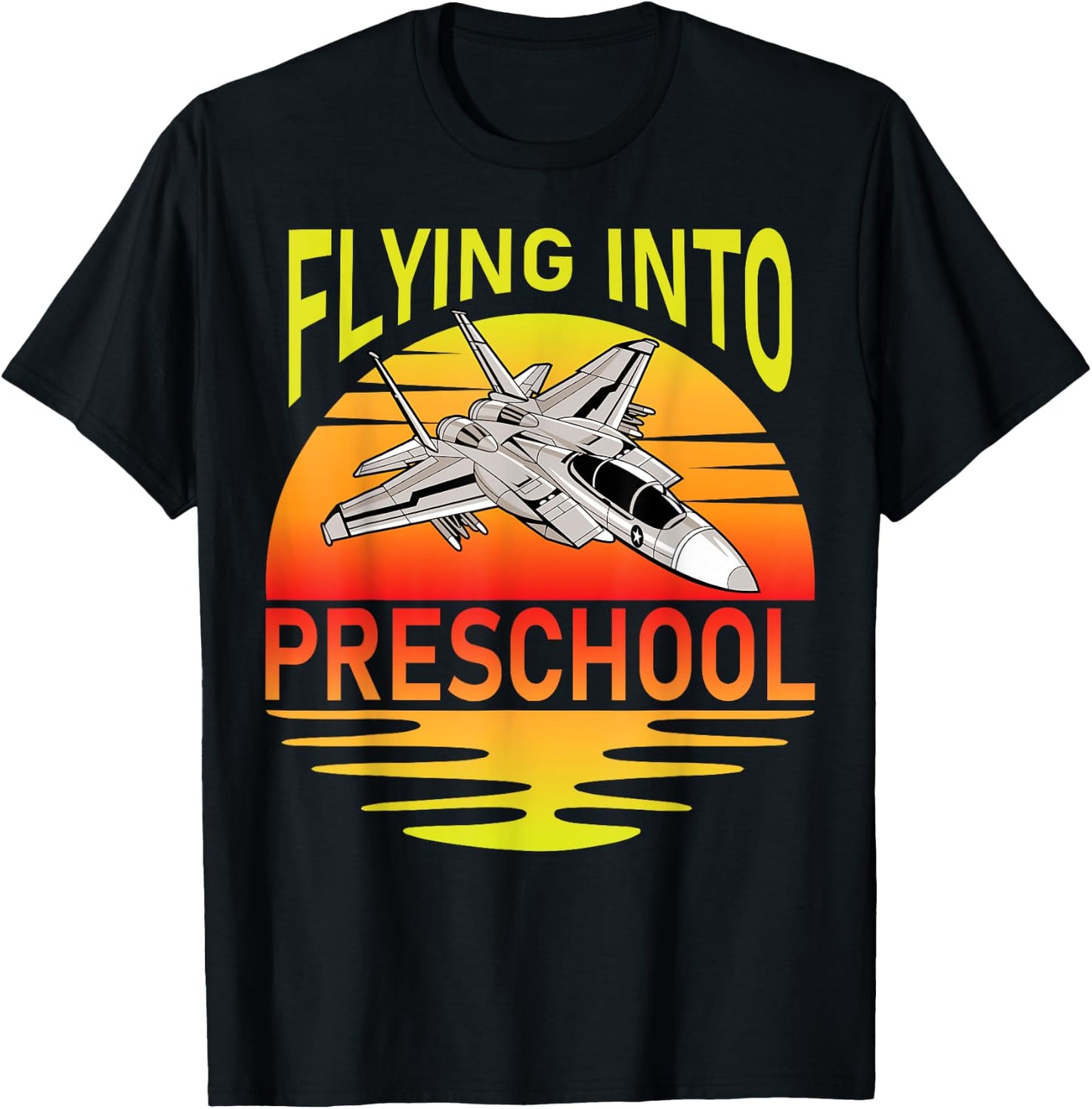 Flying Into Preschool Airplane Teacher Back To School Men Women Kids T-Shirt - T-Shirt | Black