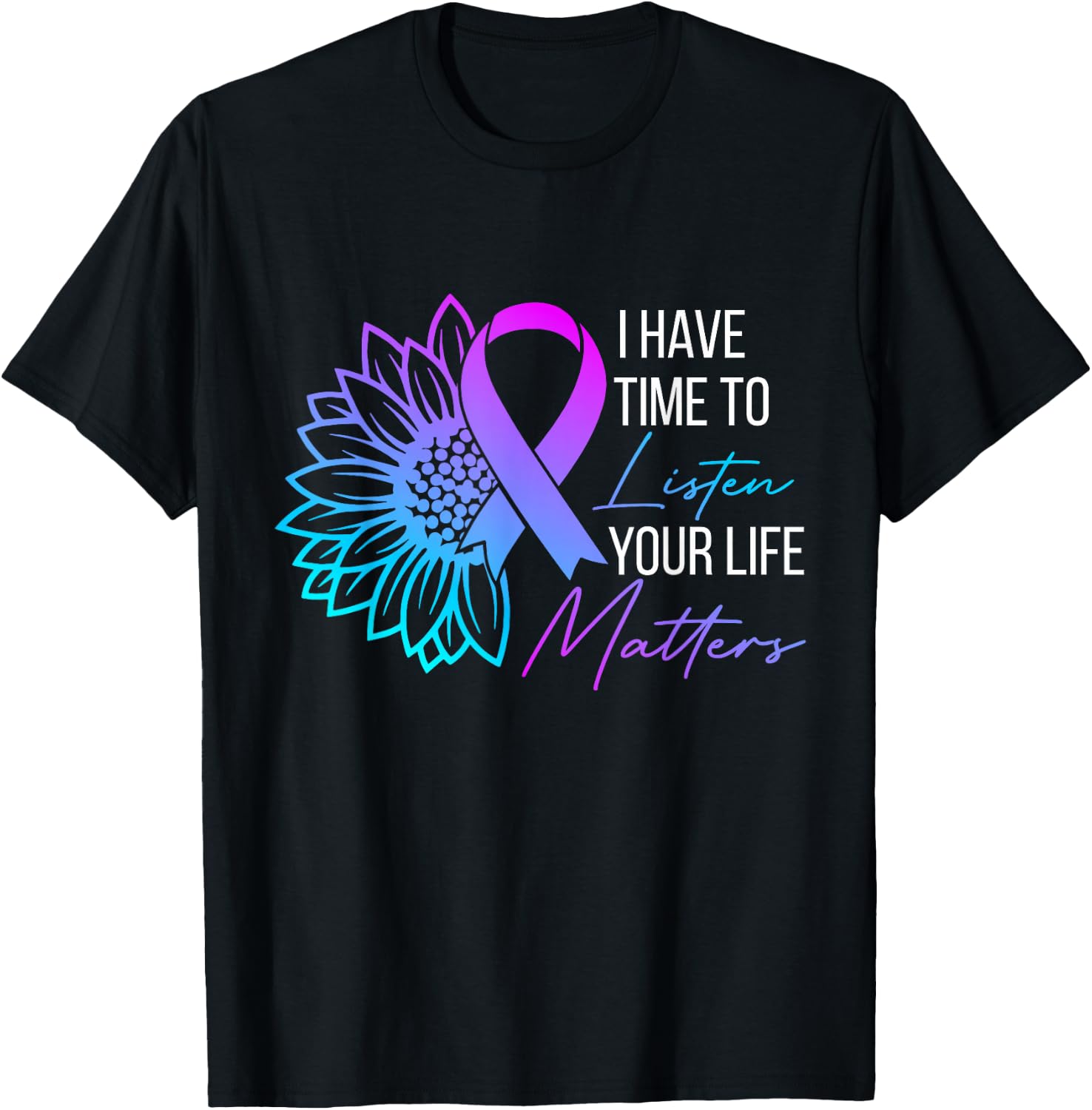 I Have Time To Listen Mental Health Suicide Awareness Women T-Shirt - T-Shirt | Black