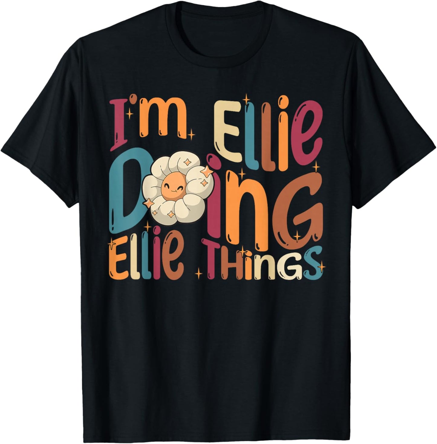 I'm Ellie Doing Ellie Things Funny Groovy Retro Ellie T-Shirt - T-Shirt | Black