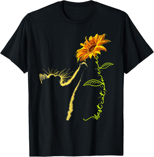 Best Cat Mom Ever Sunflower Mother's Day Gifts for Cat Lover T-Shirt - T-Shirt | Black