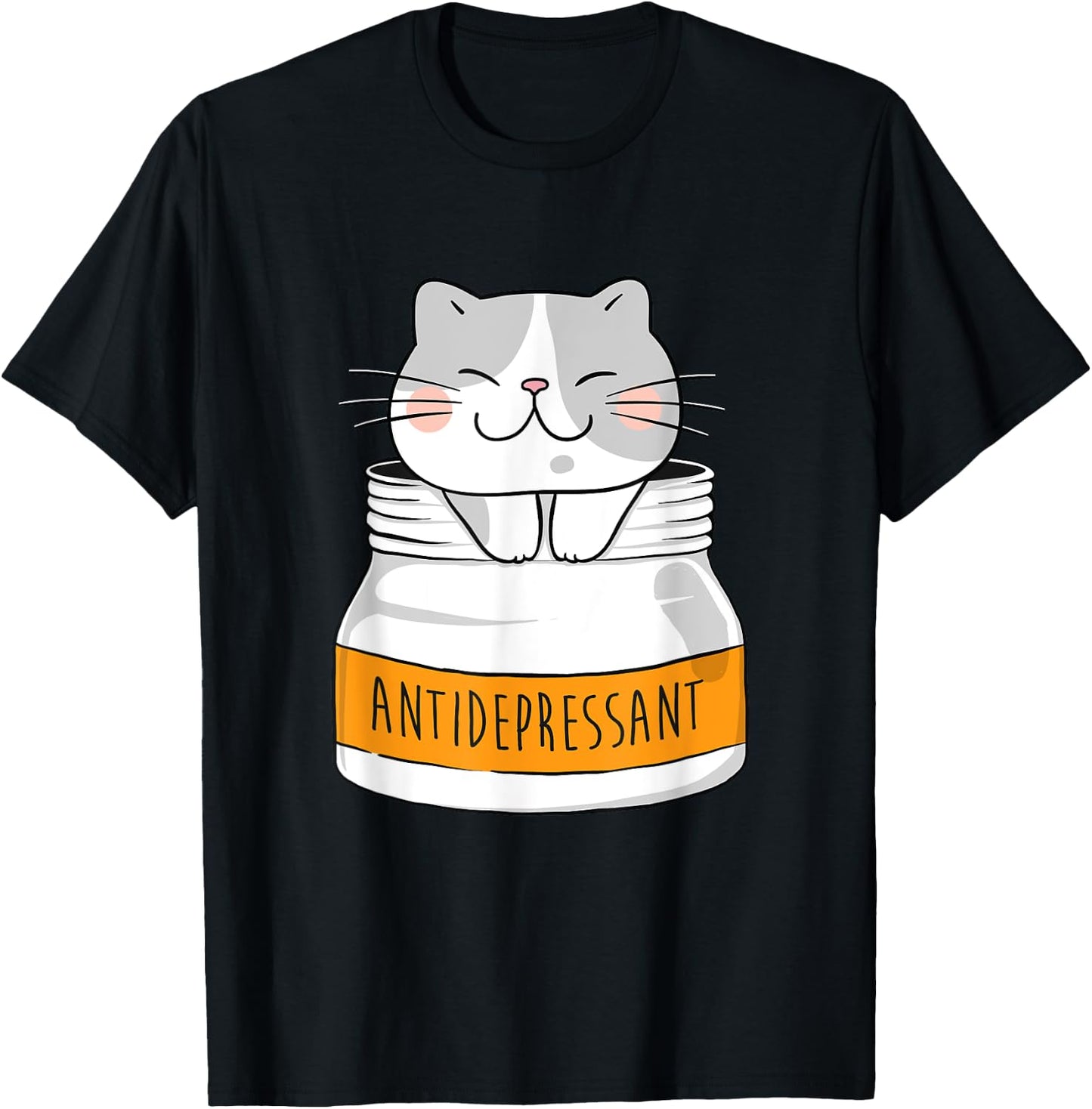 Funny Cat Shirts - Antidepressant Animal Cat Lover Black - Small T-Shirt - T-Shirt | Black