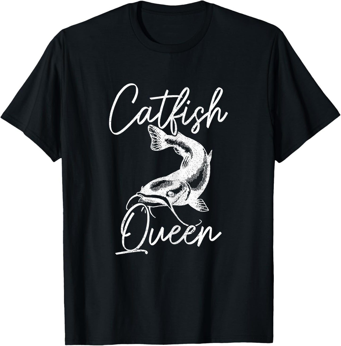 Catfish Queen Catfish Fishing Fisherman T-Shirt - T-Shirt | Black