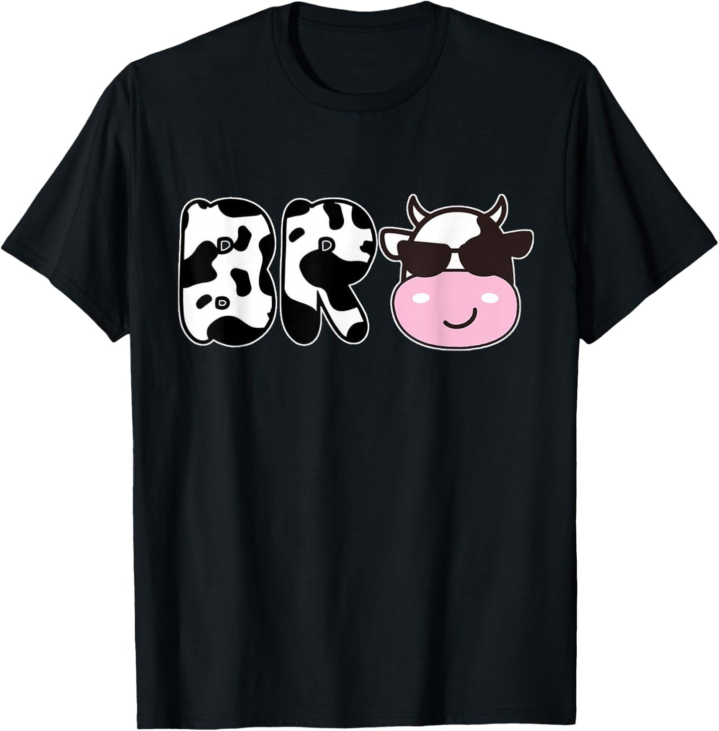 Brother of The Birthday Girl Funny Cow Bro Family Matching T-Shirt - T-Shirt | Black