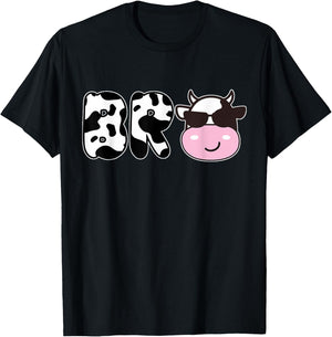 Brother of The Birthday Girl Funny Cow Bro Family Matching T-Shirt - T-Shirt | Black