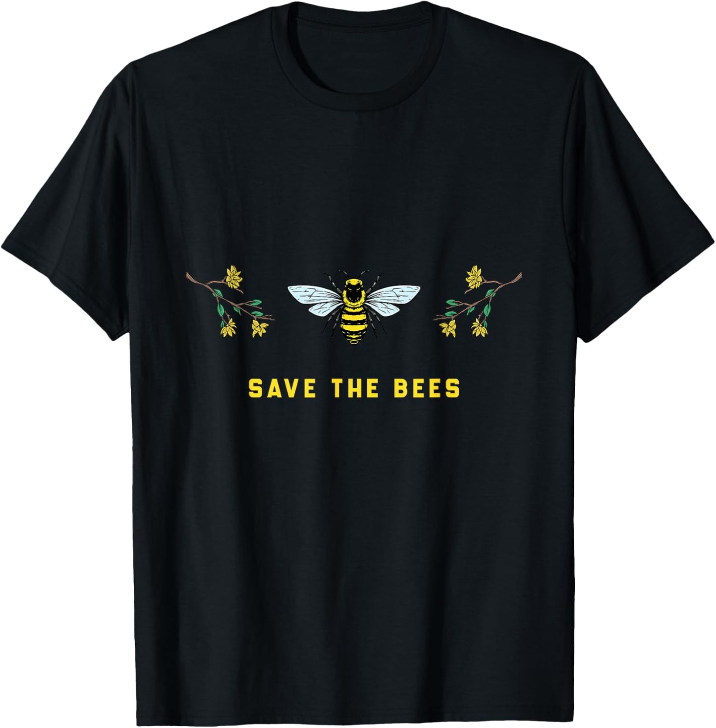 Save the Bees Honey Bee Plants Save Earth T-Shirt - T-Shirt | Black