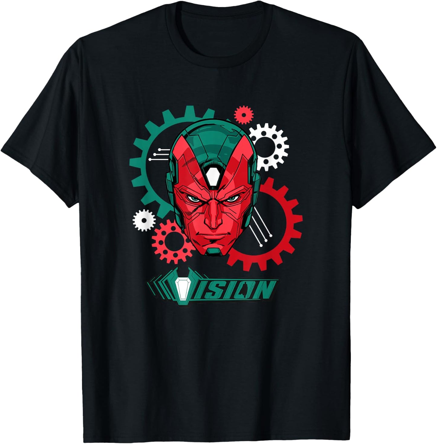 Marvel Comics Retro Classic Vision Mechanical Gears Poster T-Shirt - T-Shirt | Black