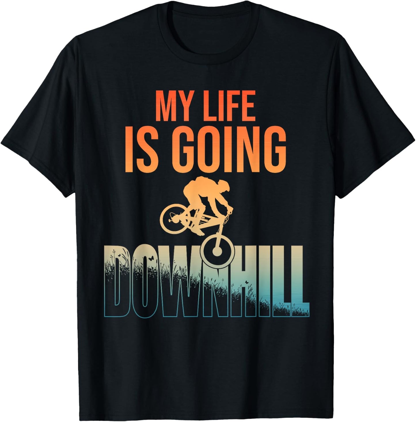 Cool Mountain Bike Art Boys Downhill Mountain Biking T-Shirt - T-Shirt | Black