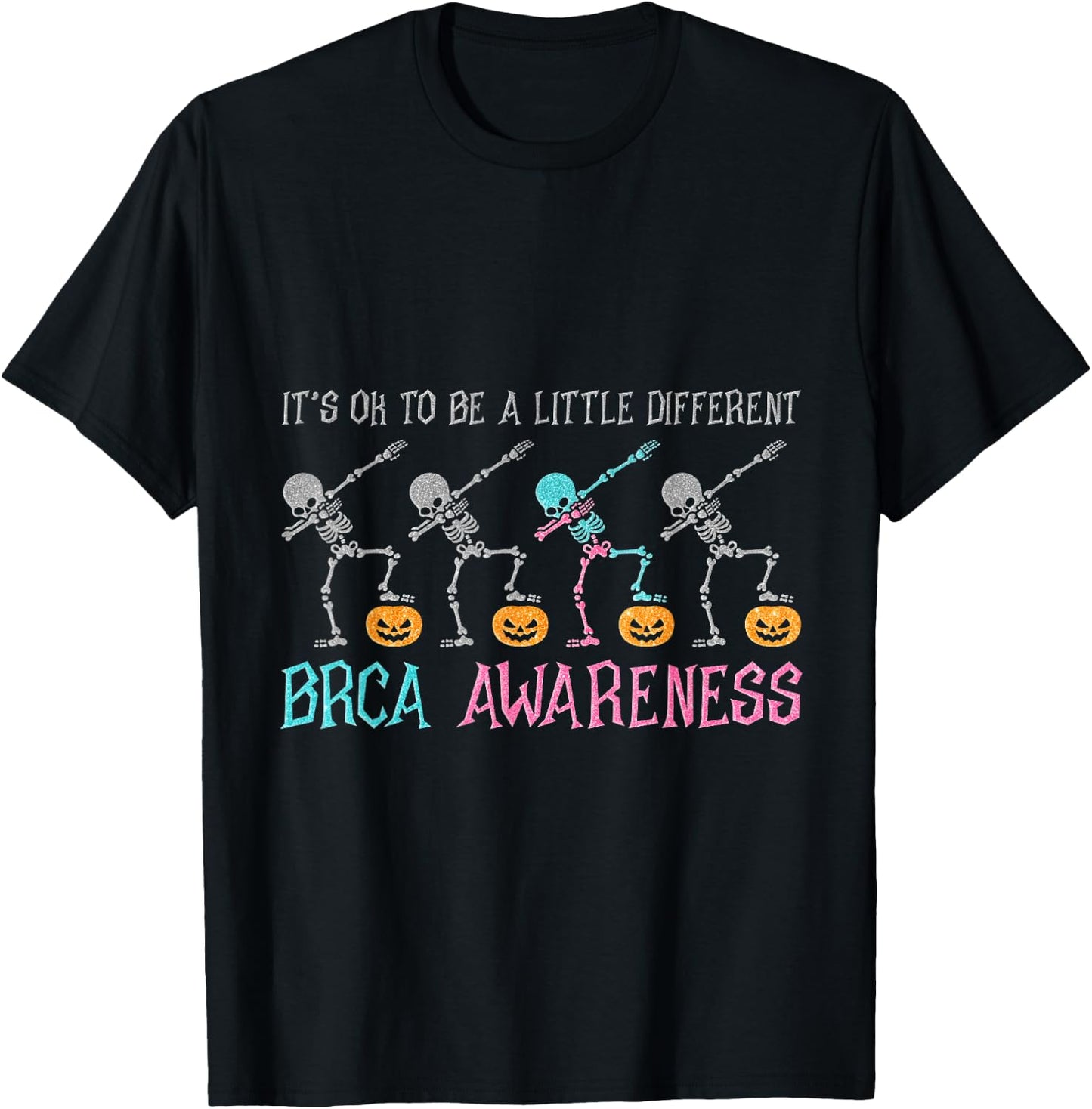 It's Ok To Be A Little Different Breast Cancer Awareness T-Shirt - T-Shirt | Black