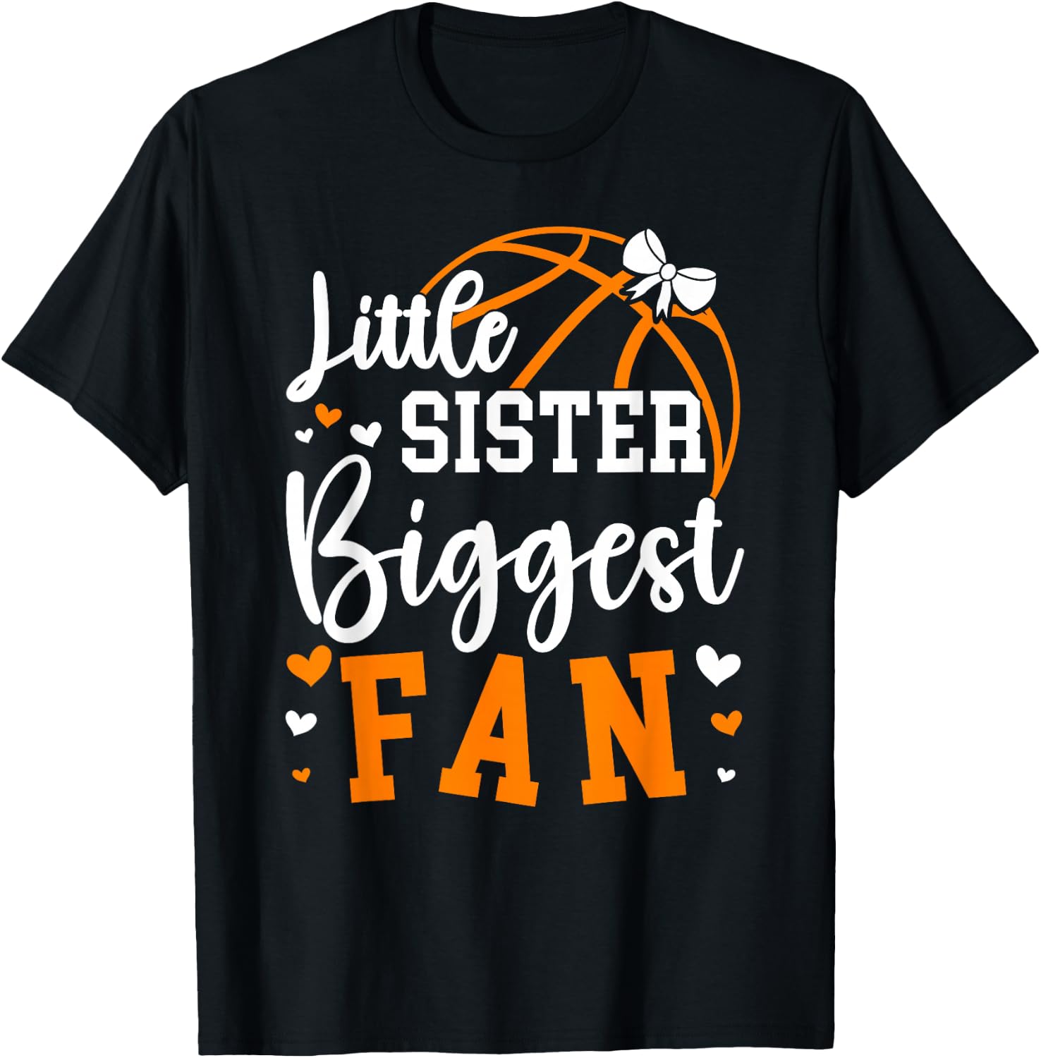 Little Sister Basketball Sister Of A Basketball Player T-Shirt - T-Shirt | Black