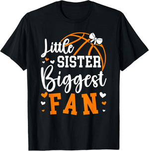 Little Sister Basketball Sister Of A Basketball Player T-Shirt - T-Shirt | Black