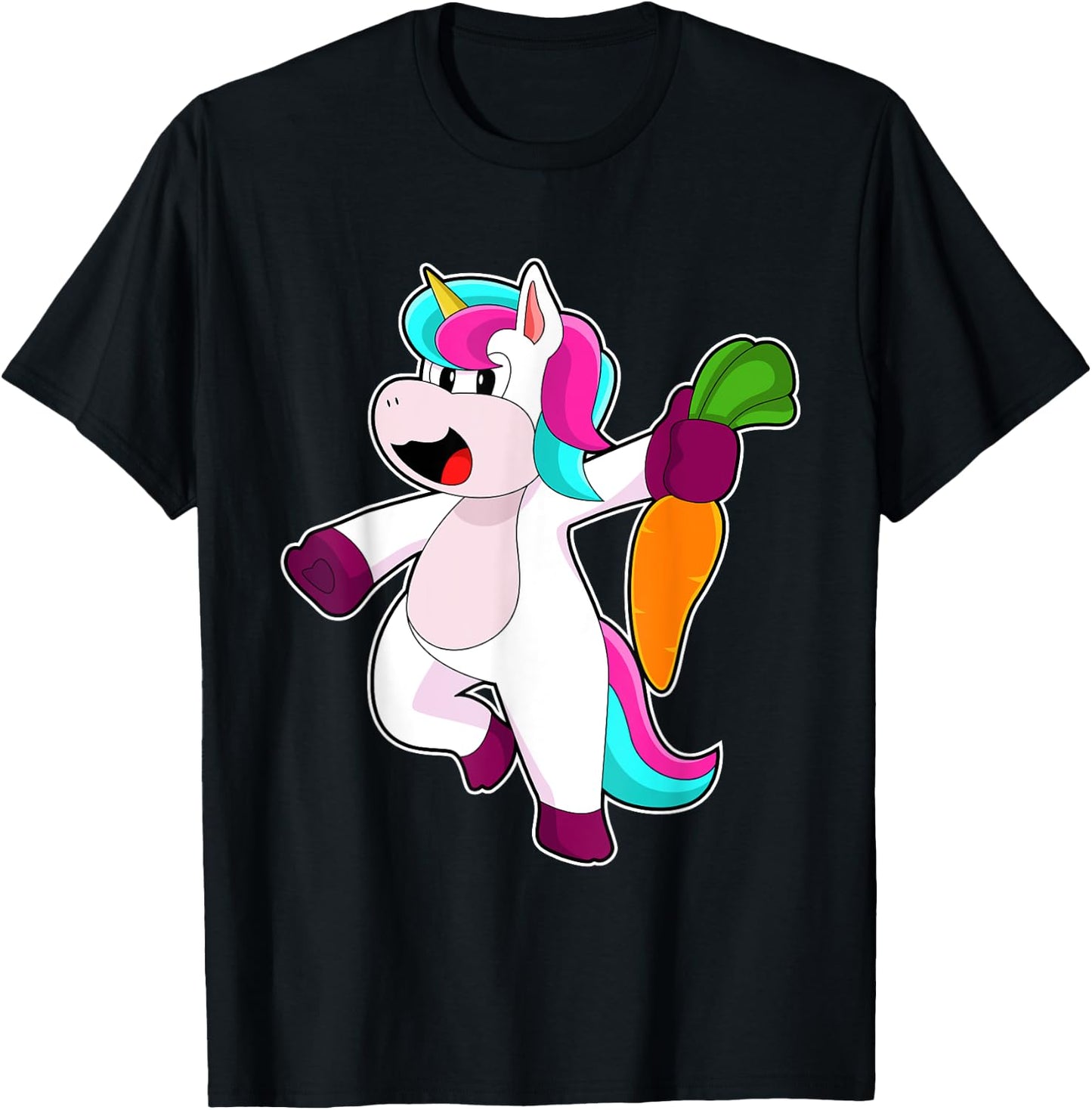 Unicorn Carrot Vegetables T-Shirt - T-Shirt | Black