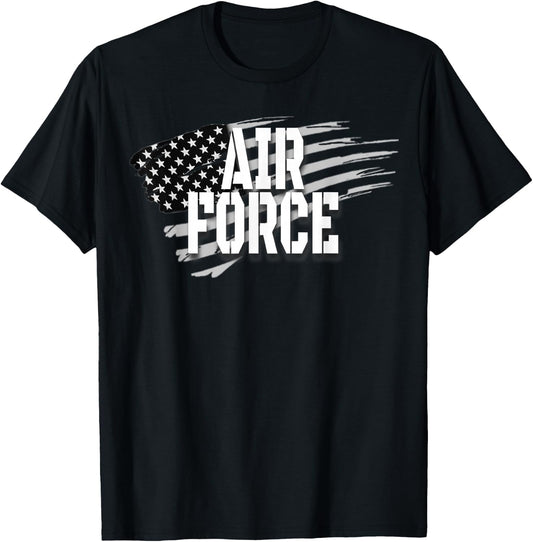 Air Force Memorial Day Veterans Day 4th of July Military T-Shirt - T-Shirt | Black