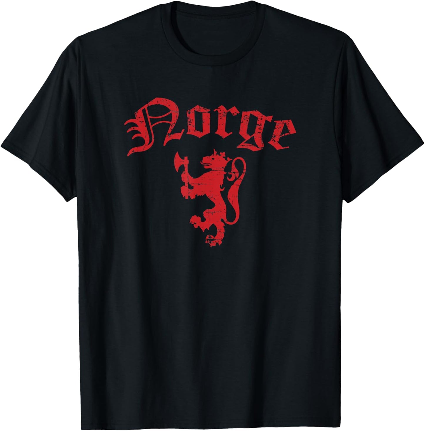 Norge Norway Lion Symbol Norwegian Pride T-Shirt - T-Shirt | Black