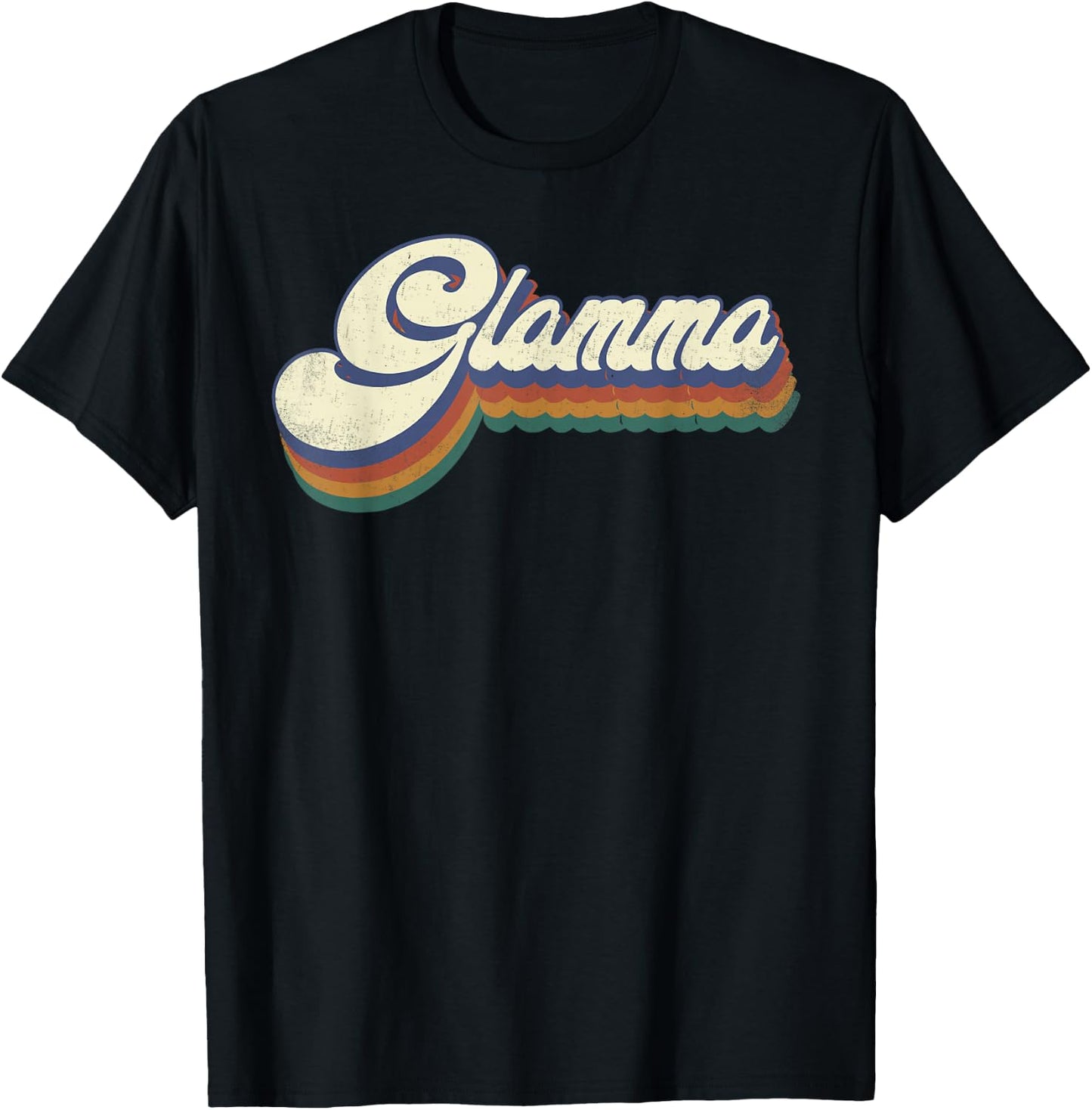 Glamma Gifts For Grandma Retro Vintage Mother's Day Glamma T-Shirt - T-Shirt | Black