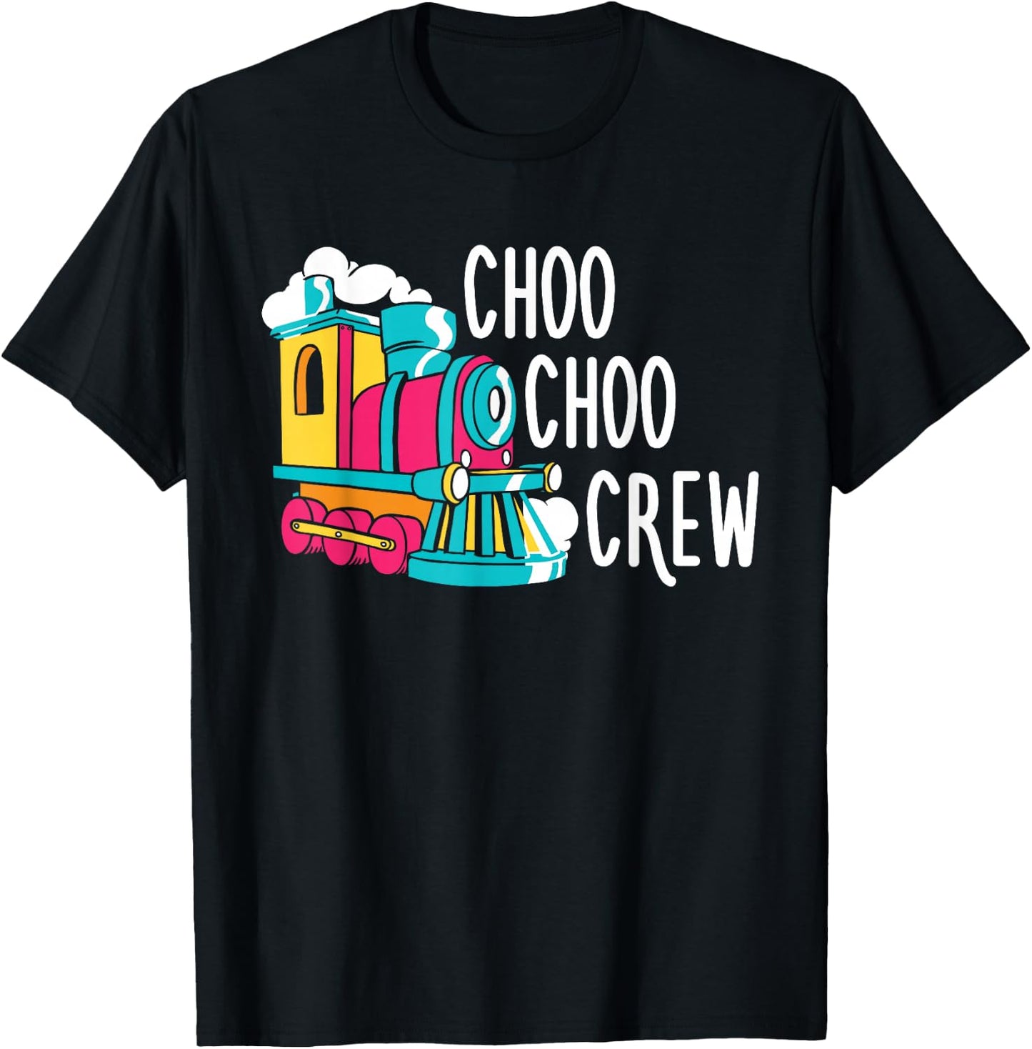 Choo Choo Crew Railway Train Birthday T-Shirt - T-Shirt | Black