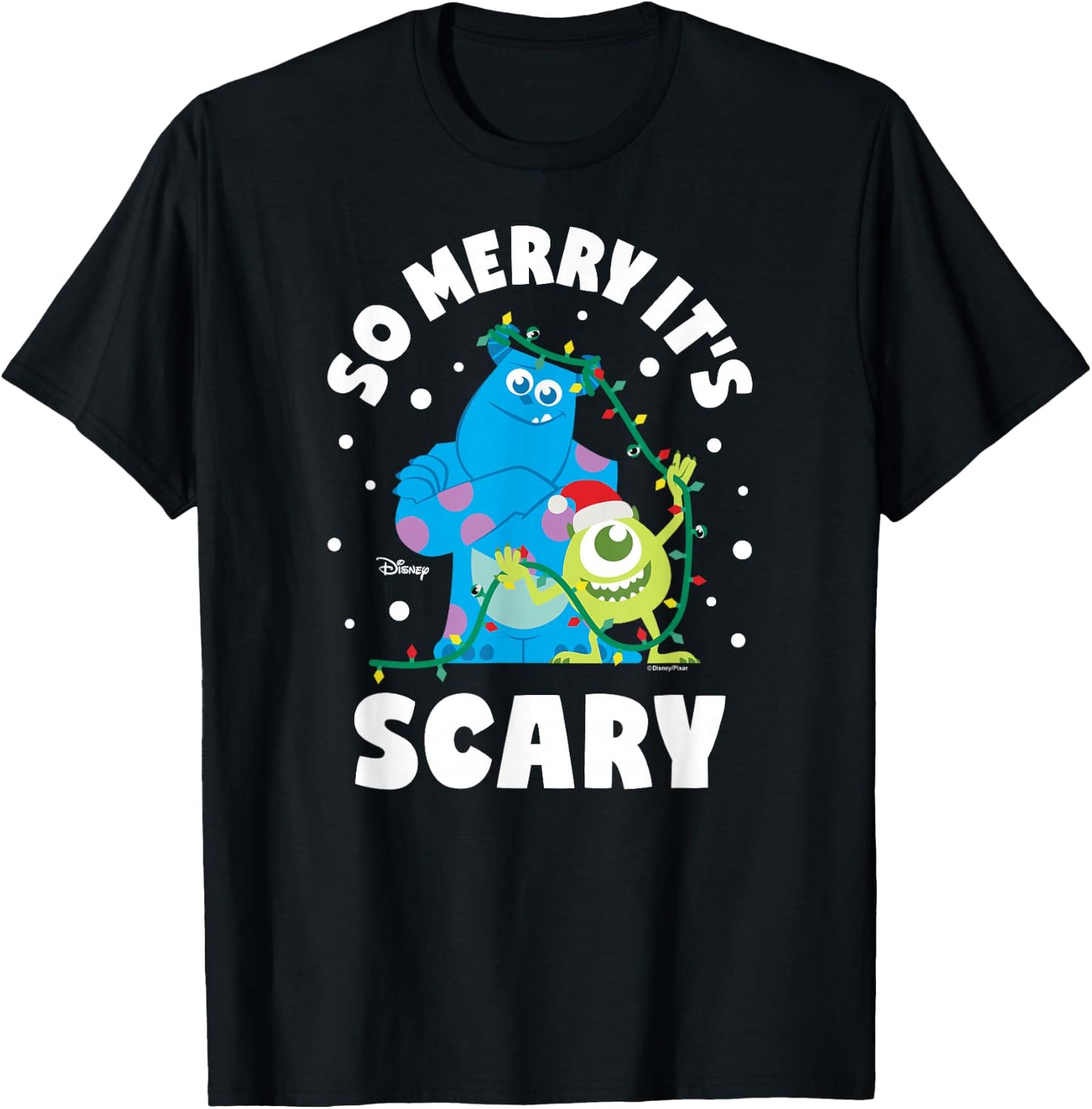 Monsters Inc - So Merry Its Scary T-Shirt - T-Shirt | Black