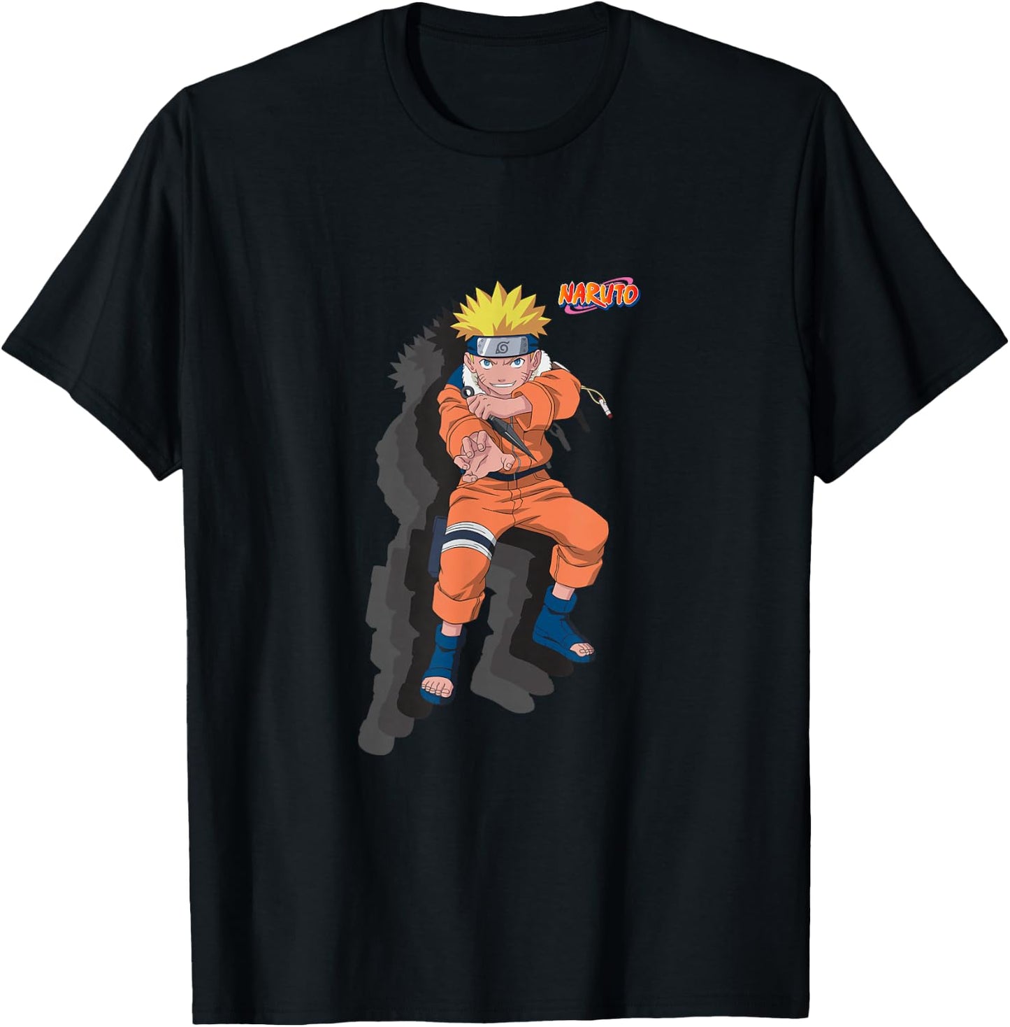 Naruto Classic Naruto with Shadows T-Shirt - T-Shirt | Black