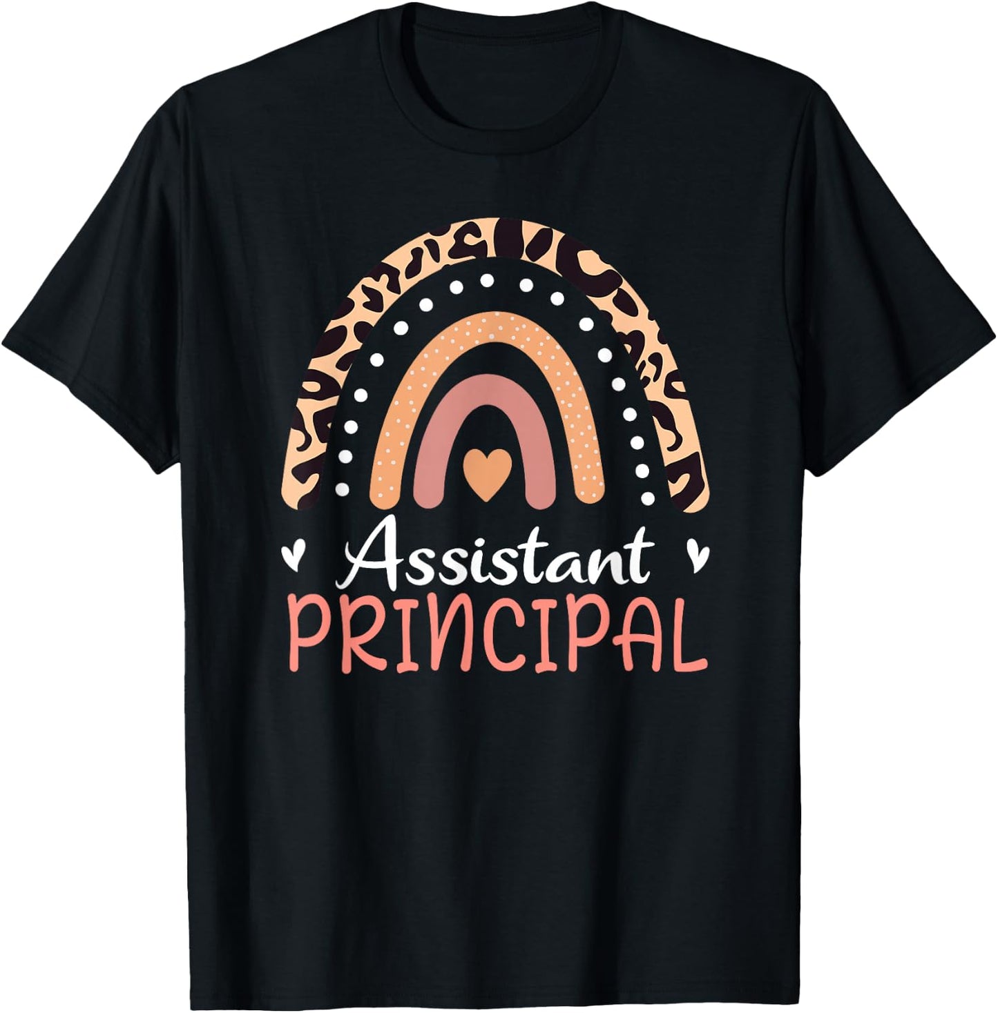 Assistant Principal Leopard Rainbow Appreciation Women Small T-Shirt - T-Shirt | Black
