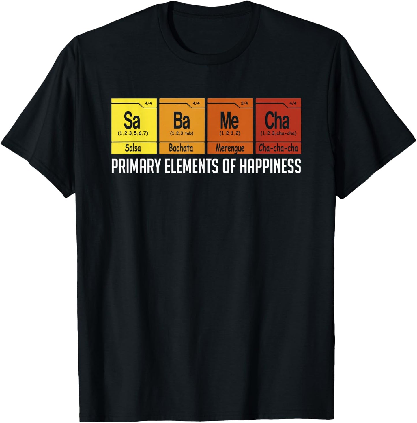 Salsa Dance Elements Salsa Bachata Merengue Cha-Cha-Cha T-Shirt - T-Shirt | Black