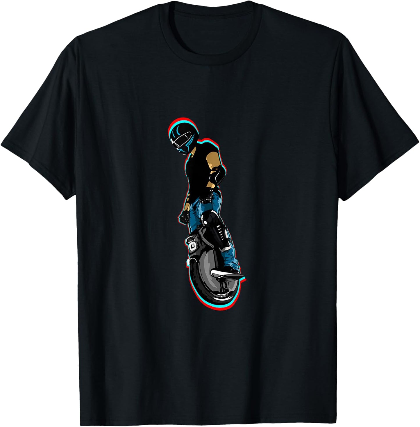 Electric Unicycle Biker T-Shirt - T-Shirt | Black