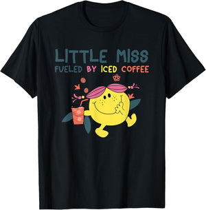 Funny Little Miss Fueled By Iced Coffee T-Shirt - T-Shirt | Black