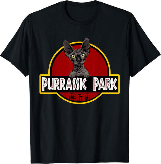 Black Sphynx Cat Cute Funny Cat Lover Parody T-Shirt - T-Shirt | Black
