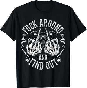 Fuck Around And Find Out - Black, -Adults, Short Sleeve, , Novelty , Size Small T-Shirt - T-Shirt | Black