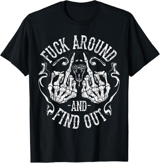 Fuck Around And Find Out - Black, -Adults, Short Sleeve, , Novelty , Size Small T-Shirt - T-Shirt | Black