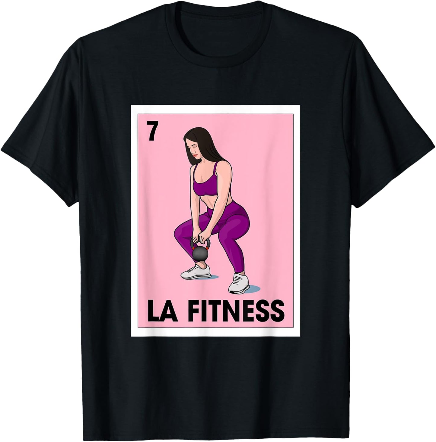 La Fitness Mexican Bingo Card Game Workout Gym Exercise T-Shirt - T-Shirt | Black