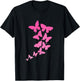 Pink Butterflies T-Shirt - T-Shirt | Black