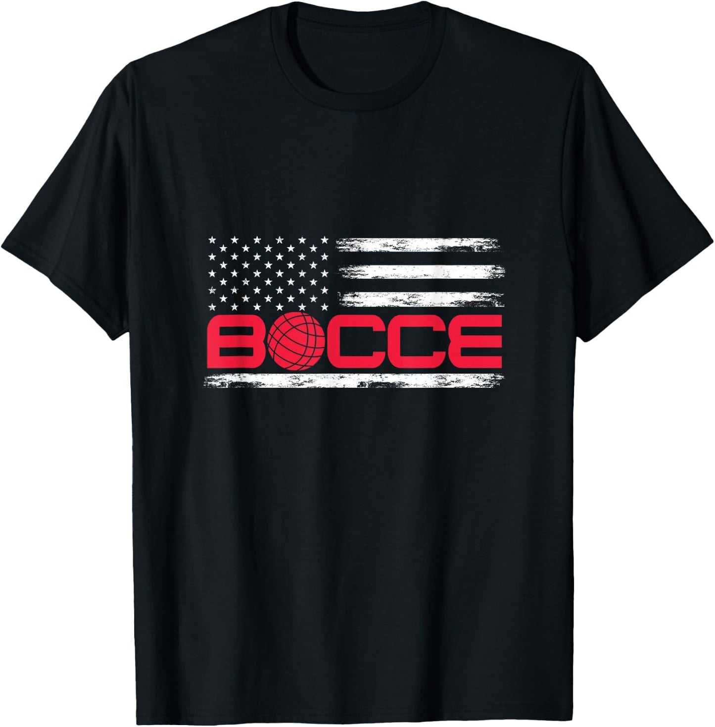 Bocce Ball American USA Flag Bocci Player 4th July Women Girls Kids Men T-Shirt - T-Shirt | Black