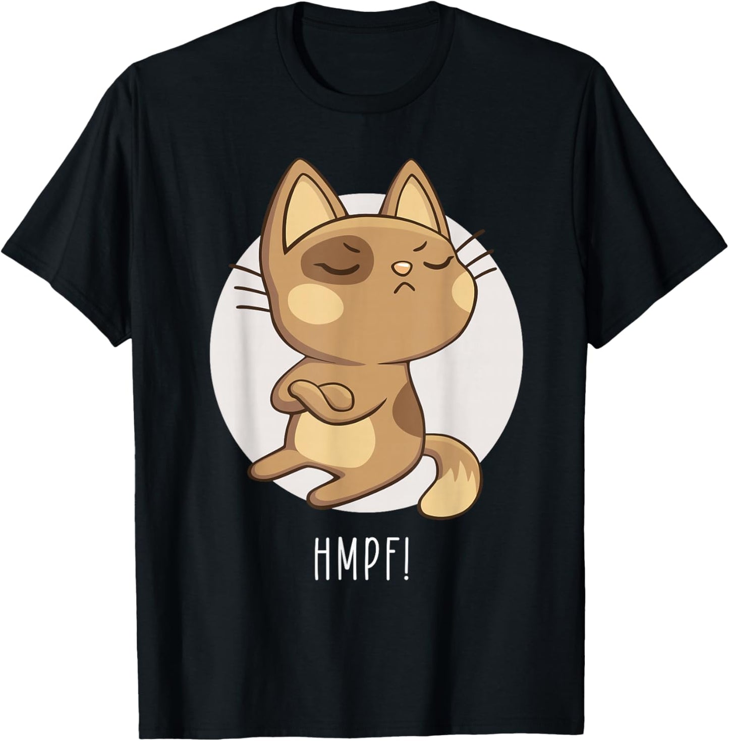 Hmph! Sulking Cat Anti-Social Cat for Funny Cat Lovers T-Shirt - T-Shirt | Black