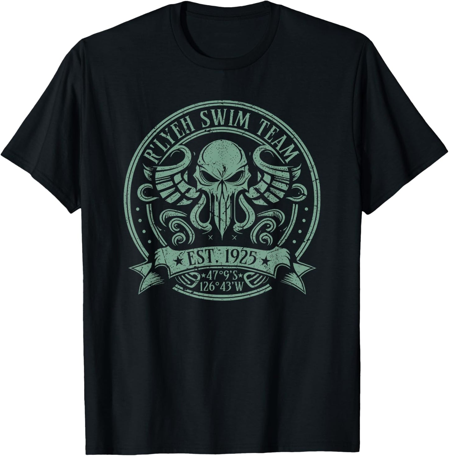 Cthulhu R'lyeh Swim Team, Cosmic Horror Cthulhu T-Shirt - T-Shirt | Black