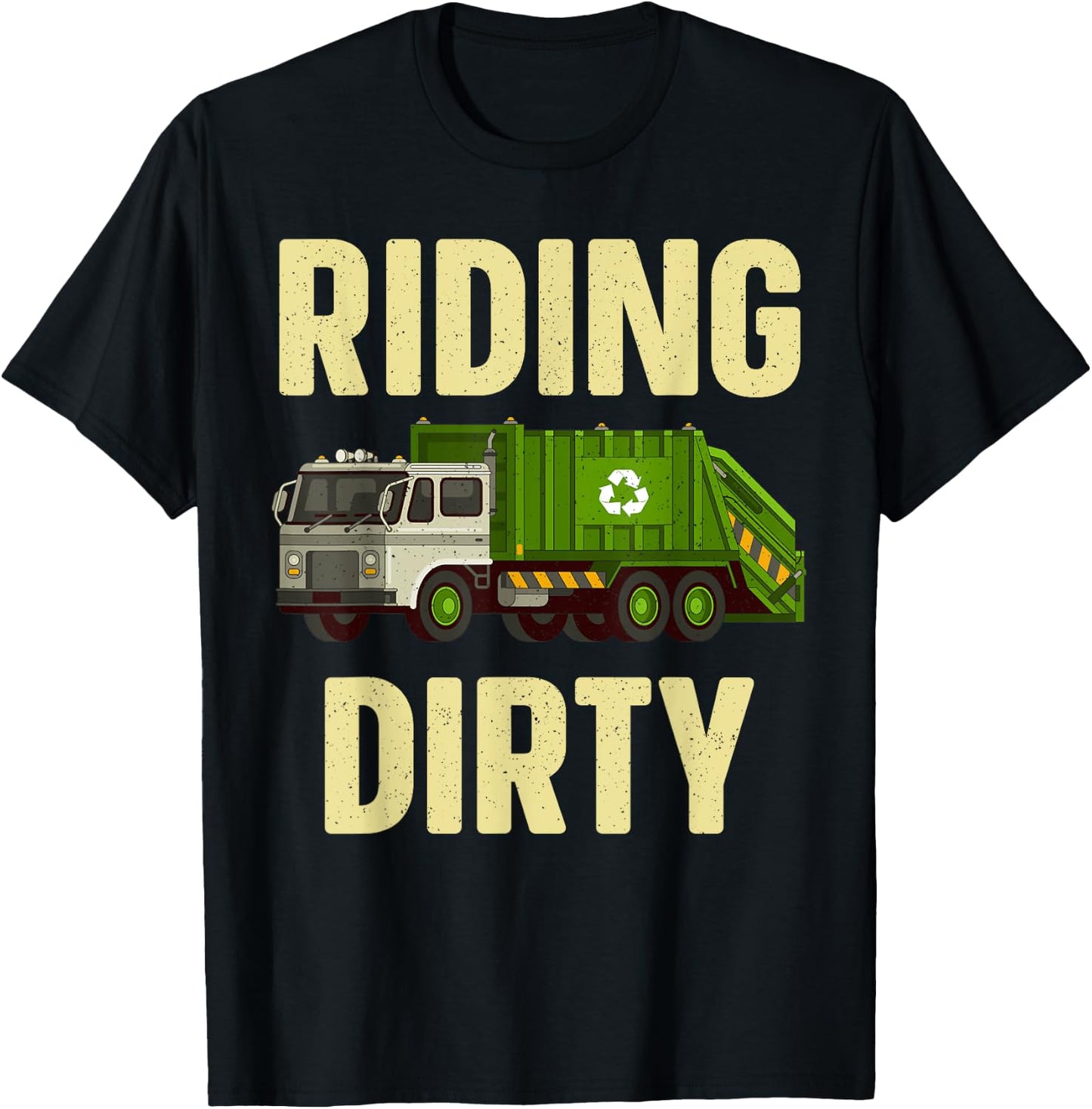 Funny Garbage Truck Art For Toddler Boys Trash Garbage Truck T-Shirt - T-Shirt | Black